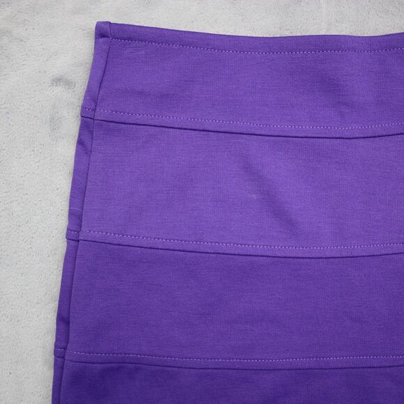 Basic House Skirt Womens S Purple Short Bandage Solid Elastic Waist Pull On - Picture 5 of 12